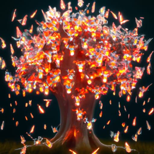 Glowing Butterfly Tree: Fantasy Concept Art