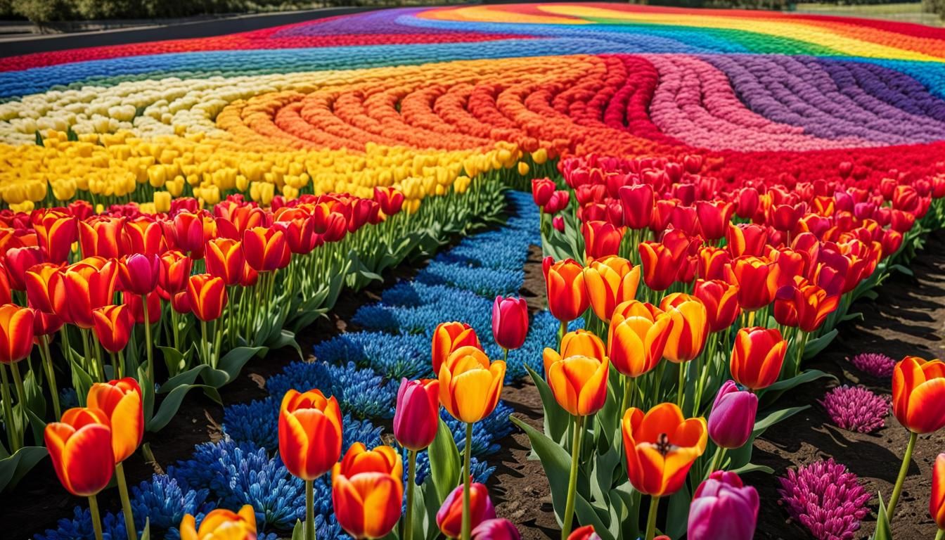 Rainbow Tulip Flag: Bioluminescent Graffiti Art
