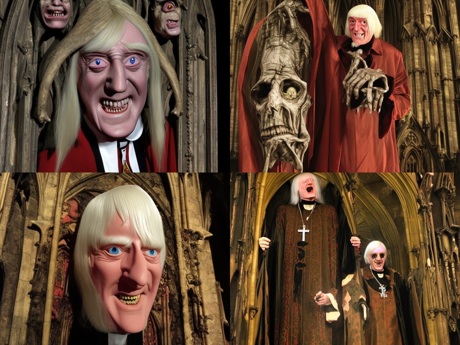 Gothic Horror Vicar Mutant in a Detailed Church