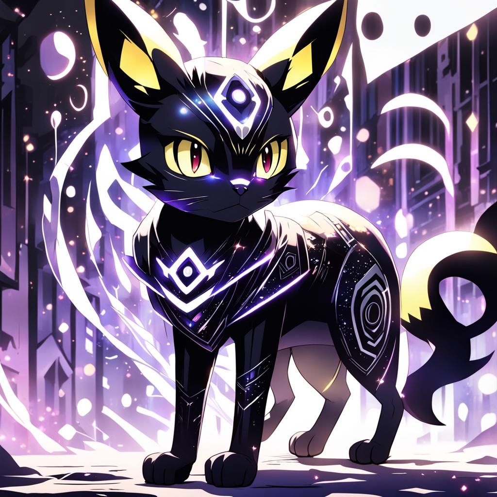 Anthropomorphic Umbreon Female Cat in Comic Art