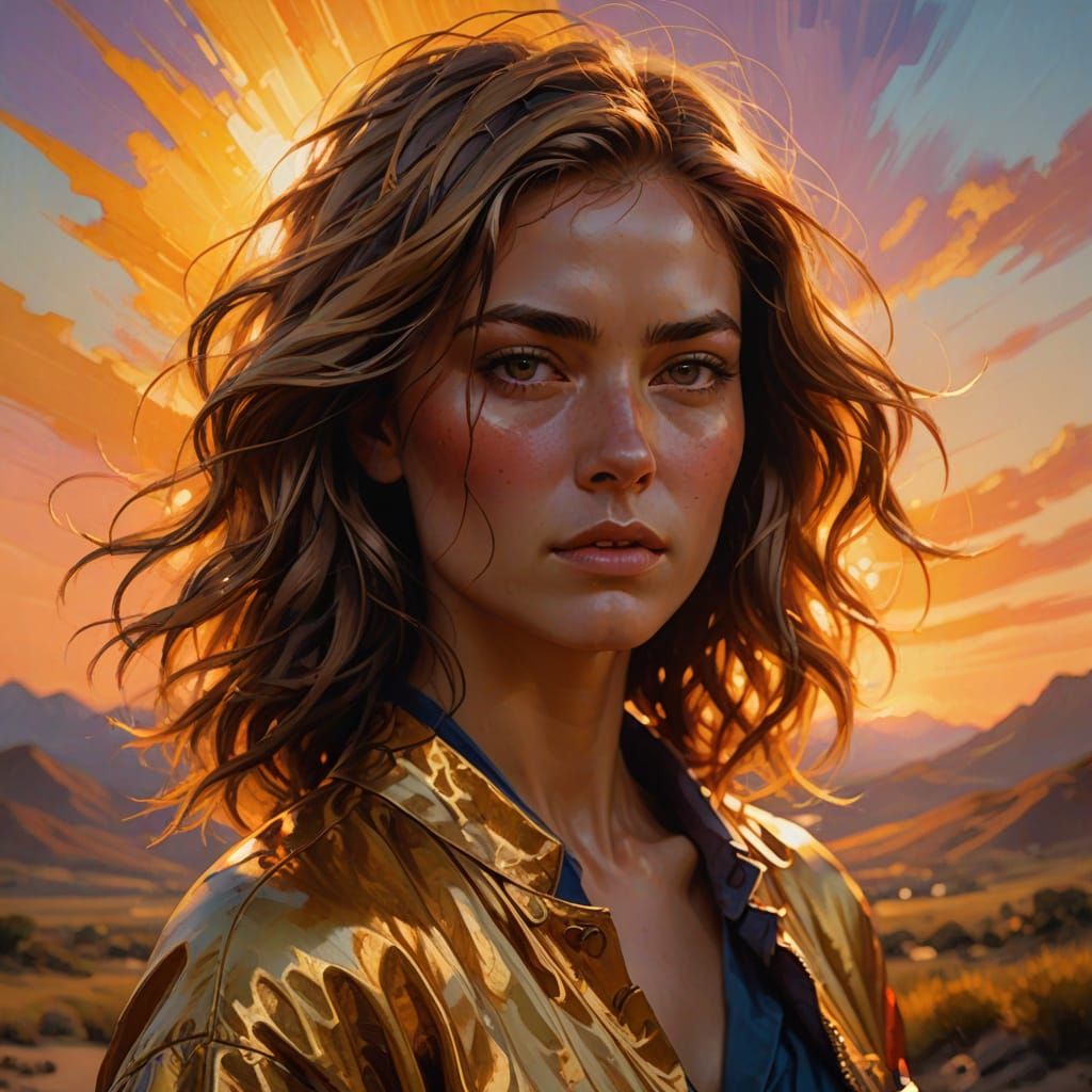 Heroic Figure in Vibrant Oil Painting