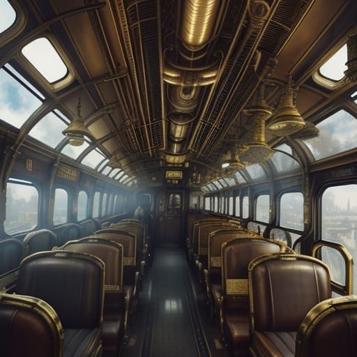 Steampunk Monorail Concept Art: Brass and Steam