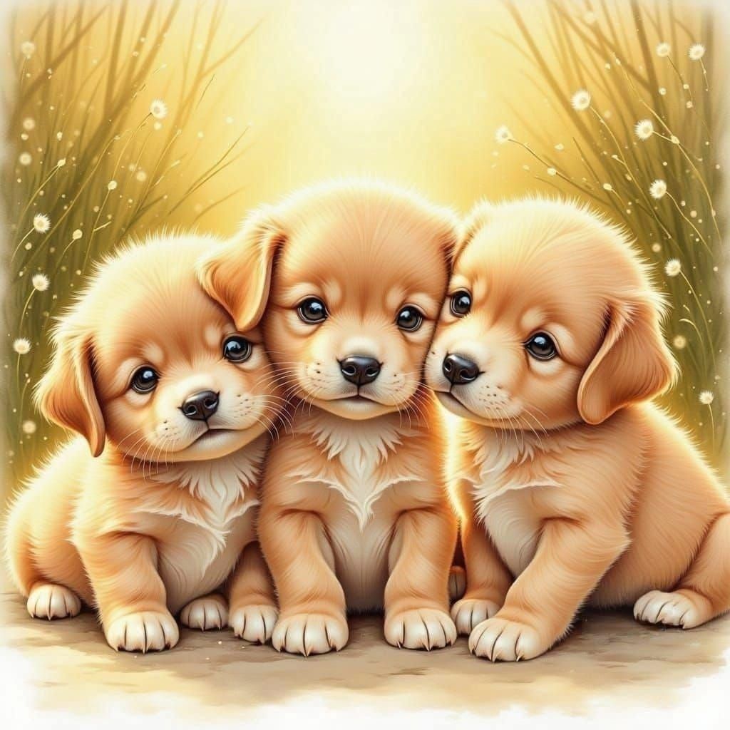 Cute Fluffy Puppies Image