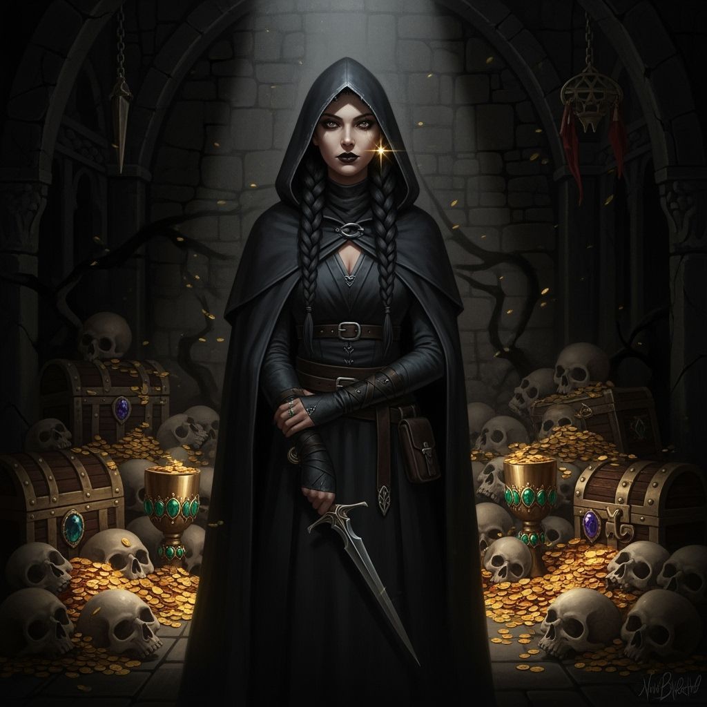 Medieval Fantasy Thief-Mage in Dark Vault