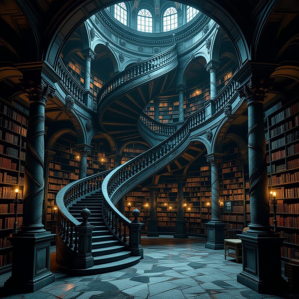 Impossible Library with Non-Euclidean Geometry and Eldritch ...