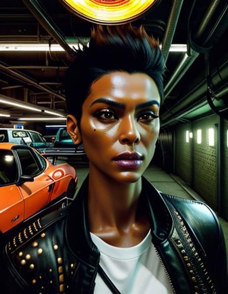 Underground Garage in Woodpunk Biopunk Ecopunk Style