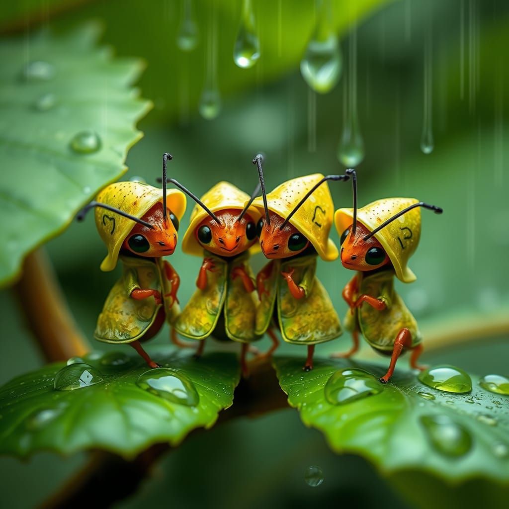 Intricately Dressed Ants Seek Shelter from the Rain