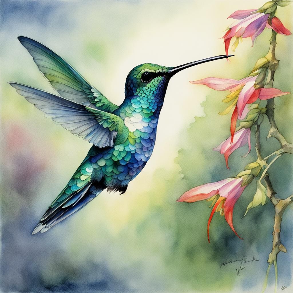 Long Nosed Flower Sucking Buzz Bird