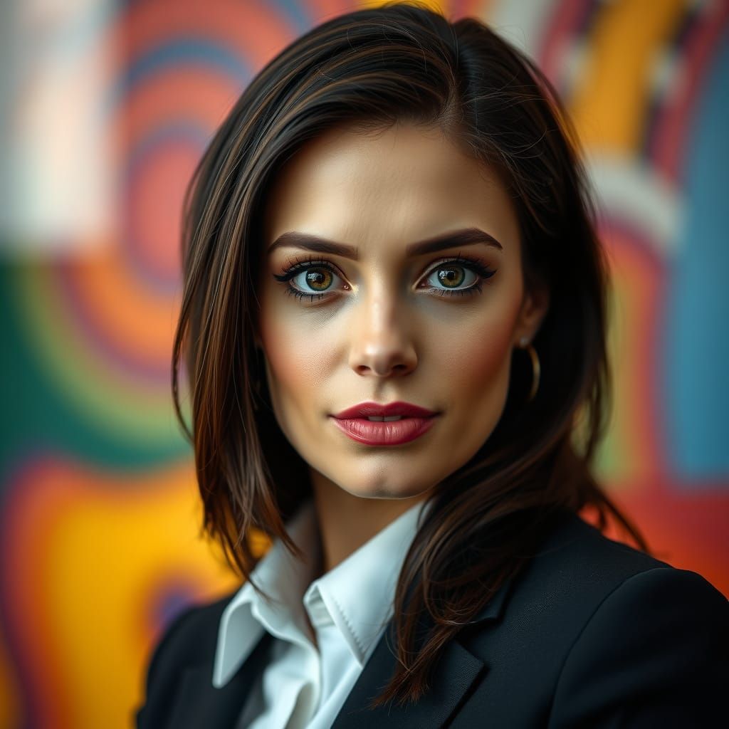 Dramatic Portrait of a Woman with Bokeh