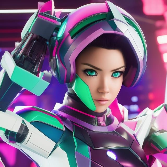 Anya Taylor-Joy as Samus in Vaporwave Dreamscape