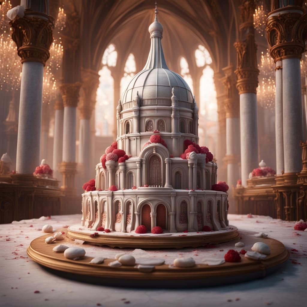 An epic cake that looks like Sacre Coeur.