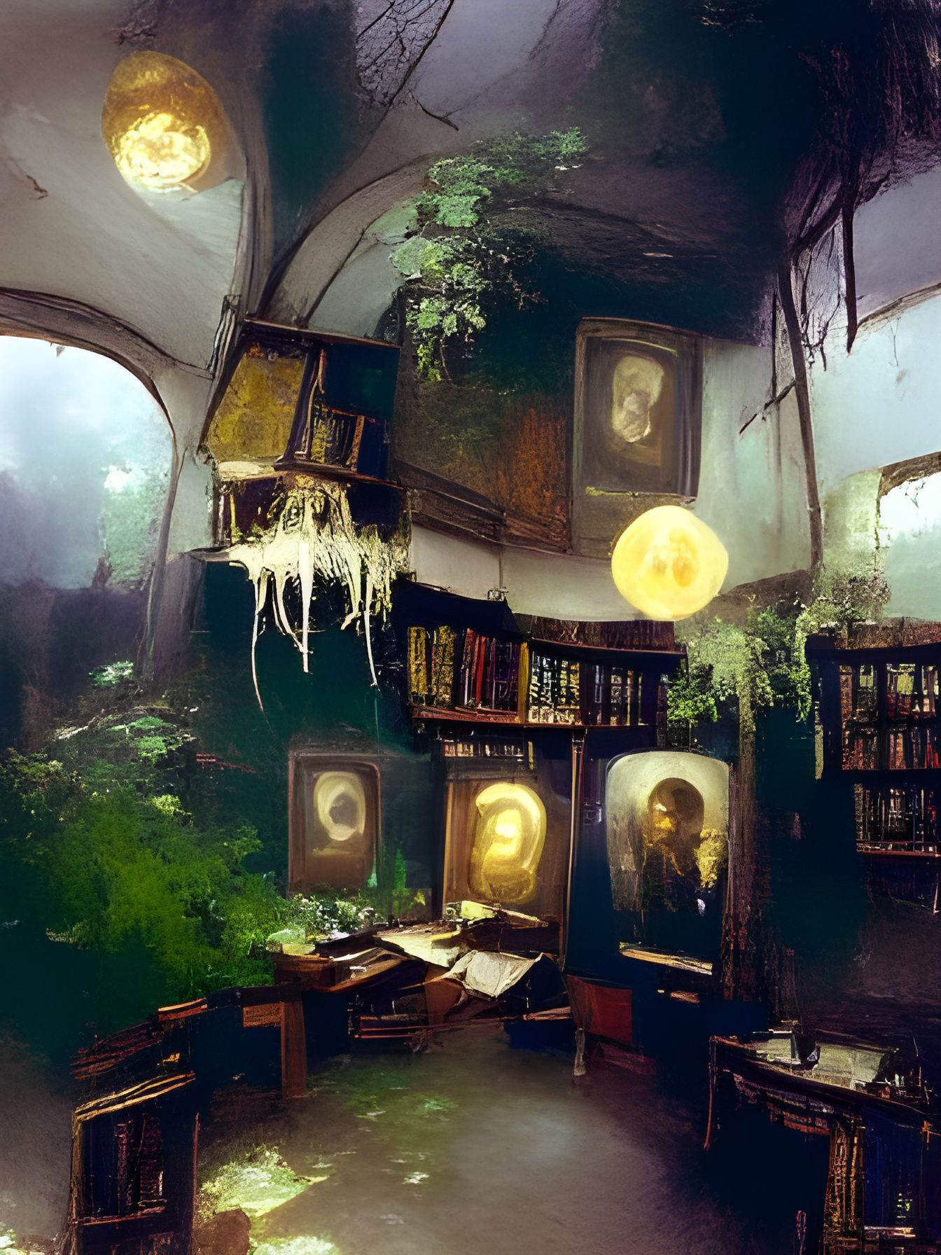 Eldritch Library: Overgrown Fantasy in Moonlight