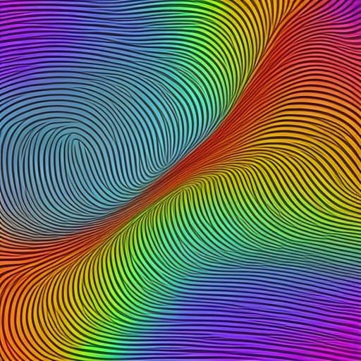 Abstract Rainbow Waves with 3D Shading