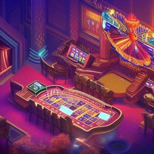 Detailed Casino Matte Painting in Unreal Engine 5