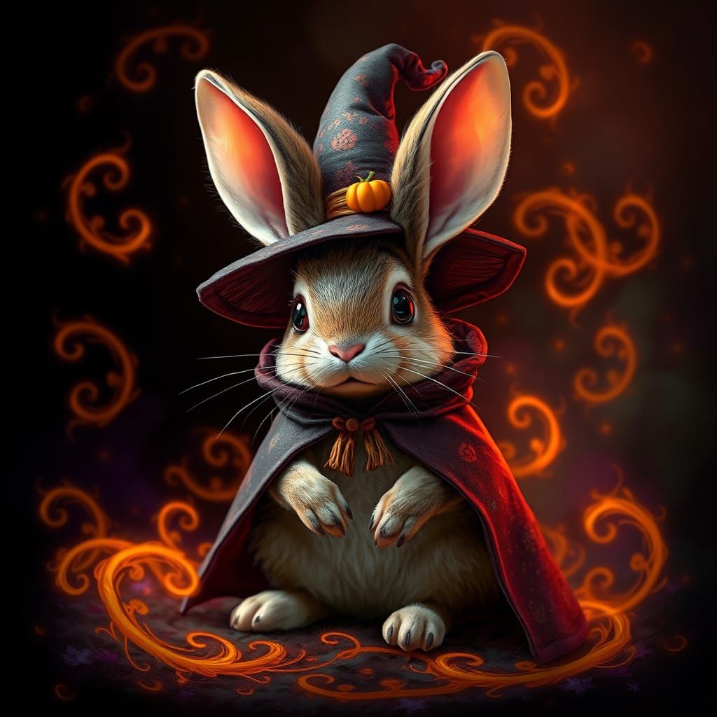 Halloween Rabbit in Dreamlike Digital Art