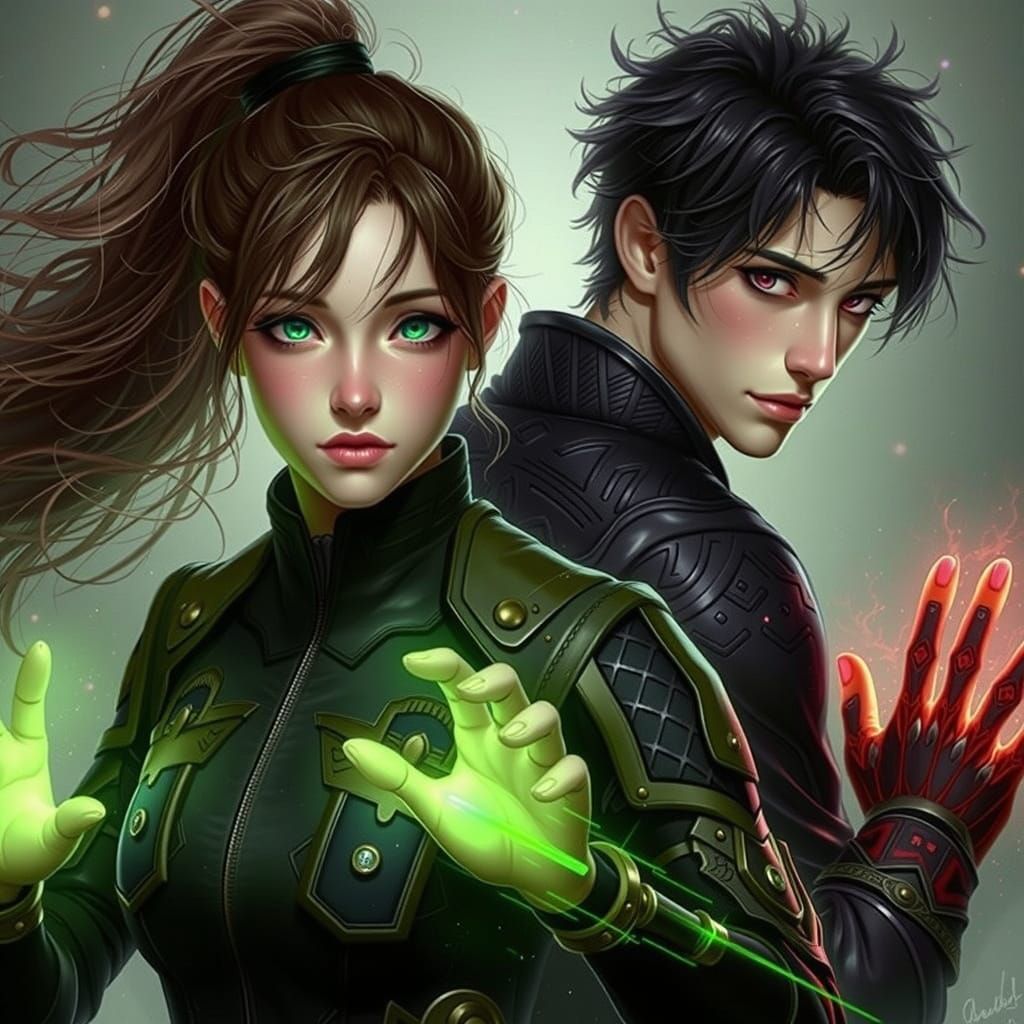 Archer Team in Anime Style with Bows