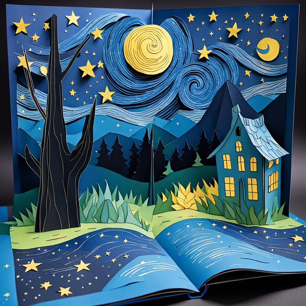 Van Gogh's Starry Night as Pop-Up Book