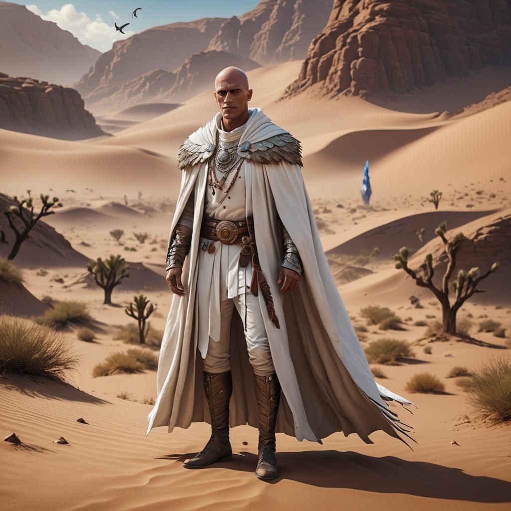 Desert God with Feather Cloak: Fantasy Concept Art