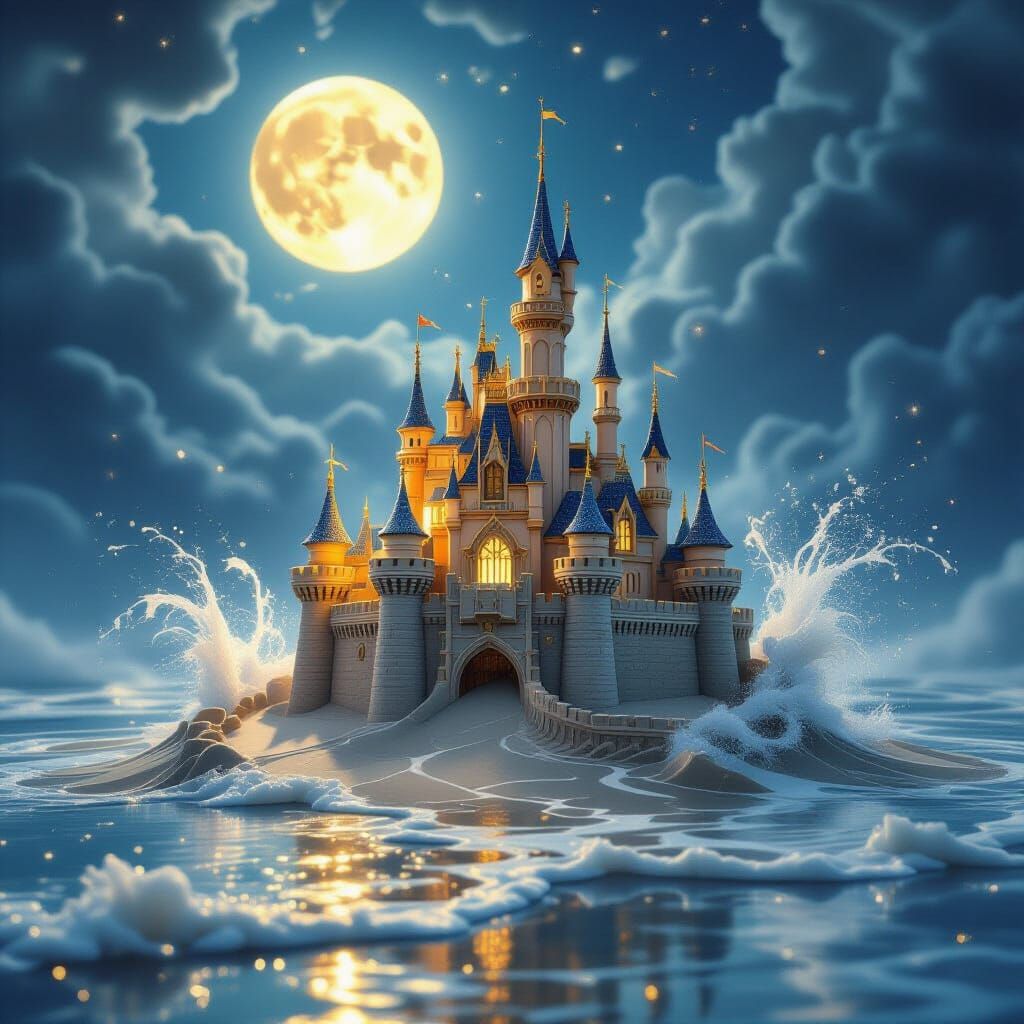 Fairytale Sandcastle in Dreamlike Digital Painting