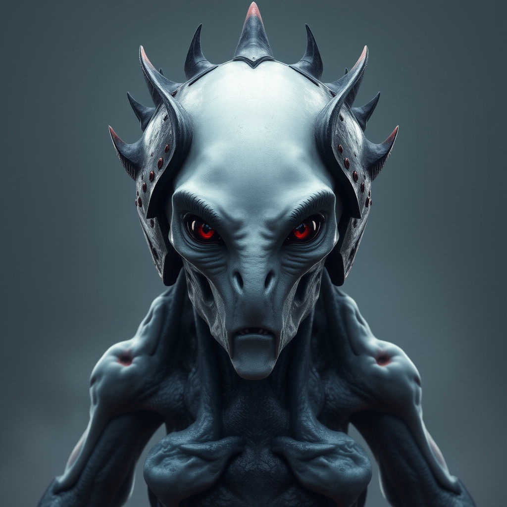 Imposing Alien Warrior in Matte Painting Style