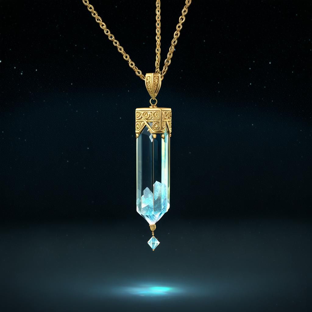 Quartz Crystal Lariat Necklace in Gold