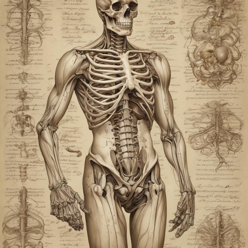 Vintage Medical Illustration in Art Nouveau Style