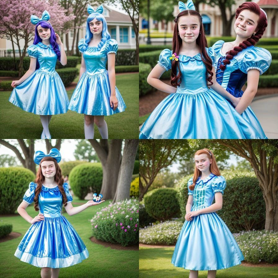 Trans Woman in Alice Dress, Ultra-Detailed 4K Photo