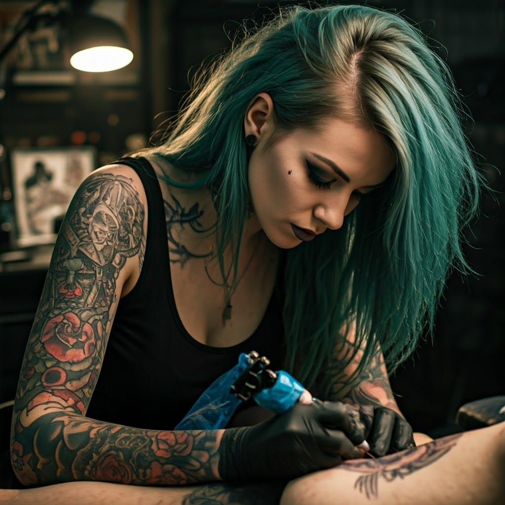 Viking Tattoo Artist Captured in Moody Cinematic Style