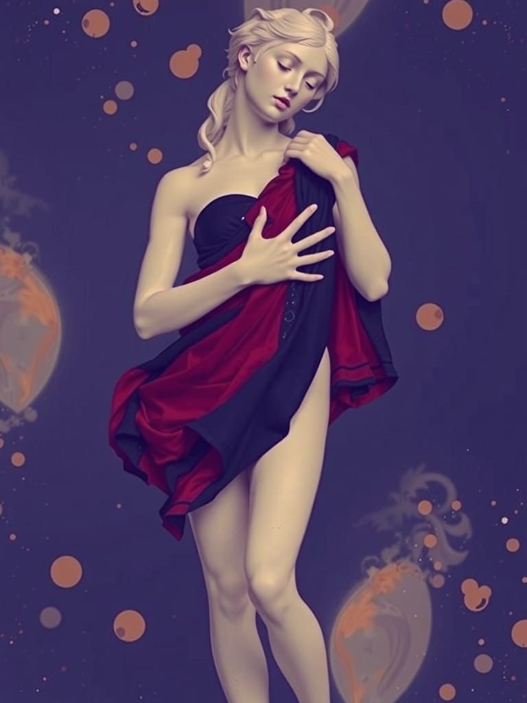 Marble Statue of Woman in Renaissance Style