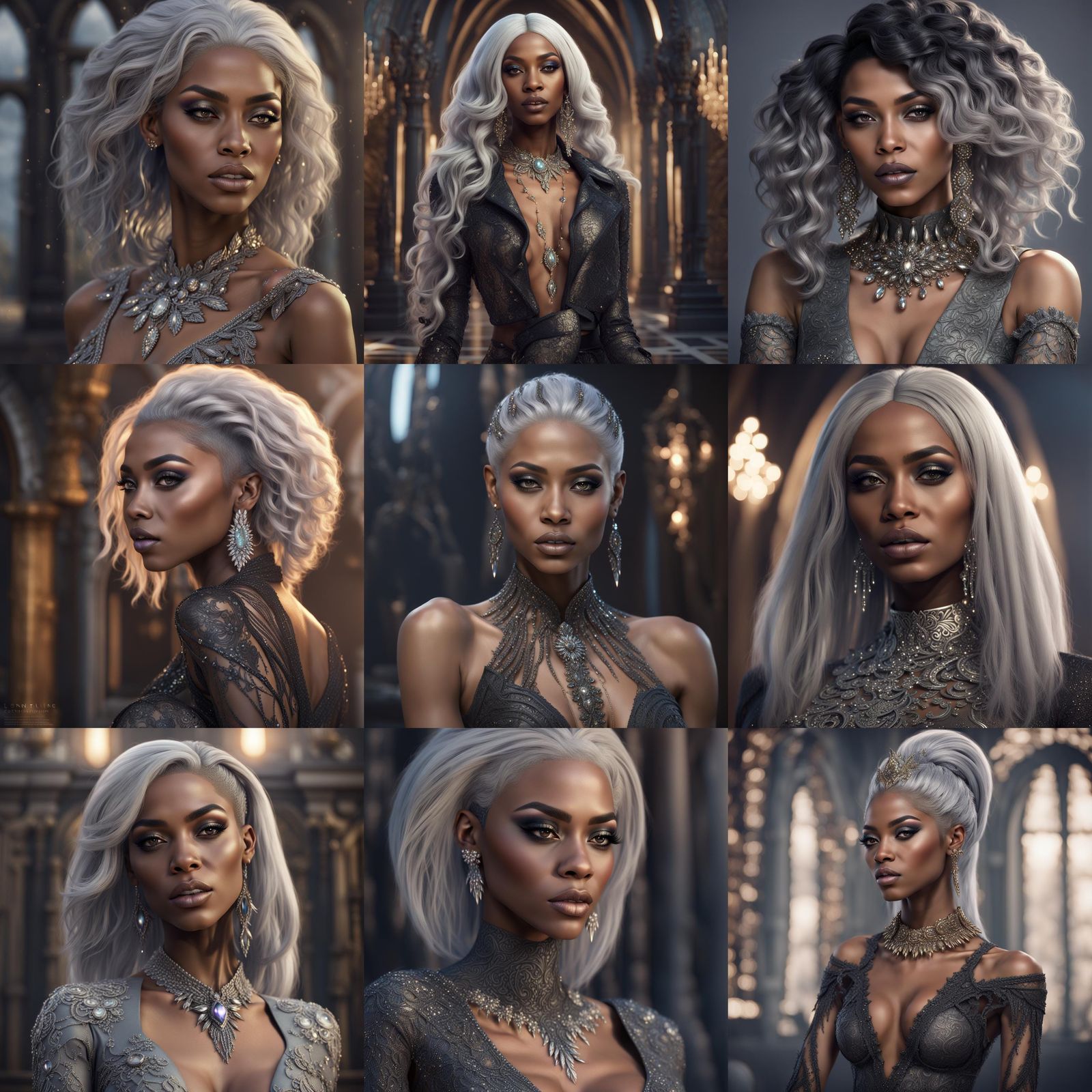 Model Posing with Blonde Wig, Fantasy Concept Art