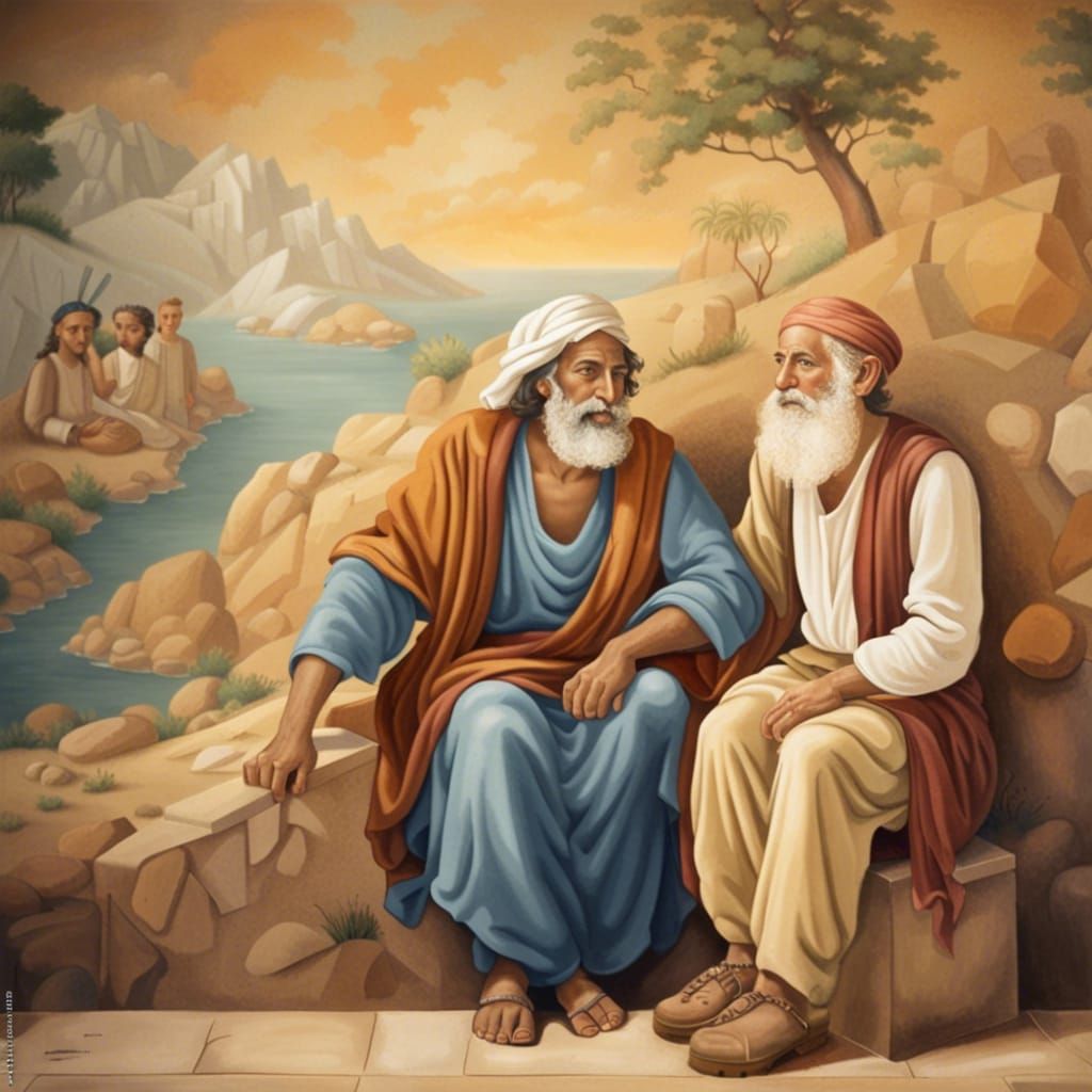 Moses and Israelite Man: Renaissance Mural