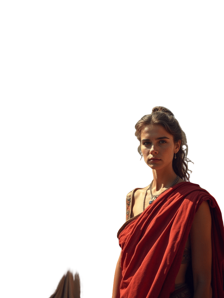 Roman Forum Scene in 50 BCE with Temple