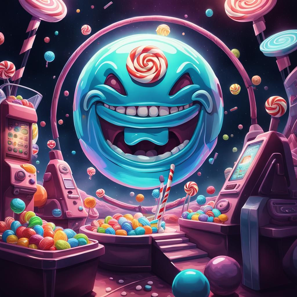 Sci-Fi Scene in Candy Art Style