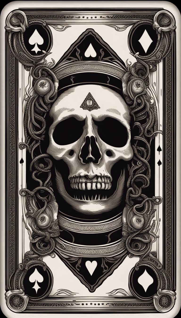 Macabre Occult Playing Card Back Art