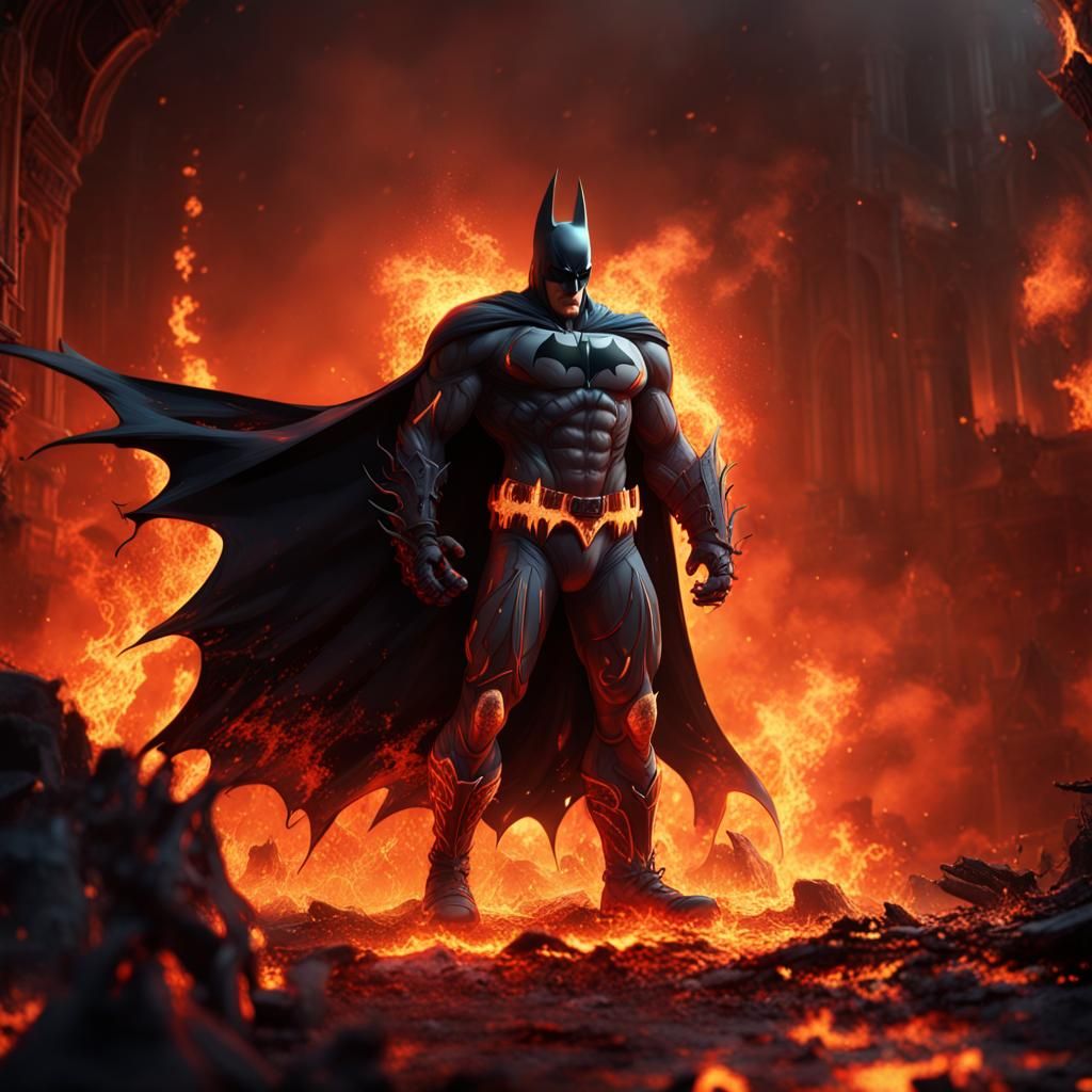 Demonic Batman in Hellfire: Fantasy Concept Art