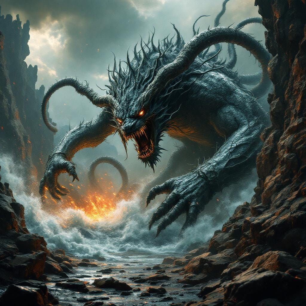 Hercules Confronts the Hydra: Epic Digital Matte Painting