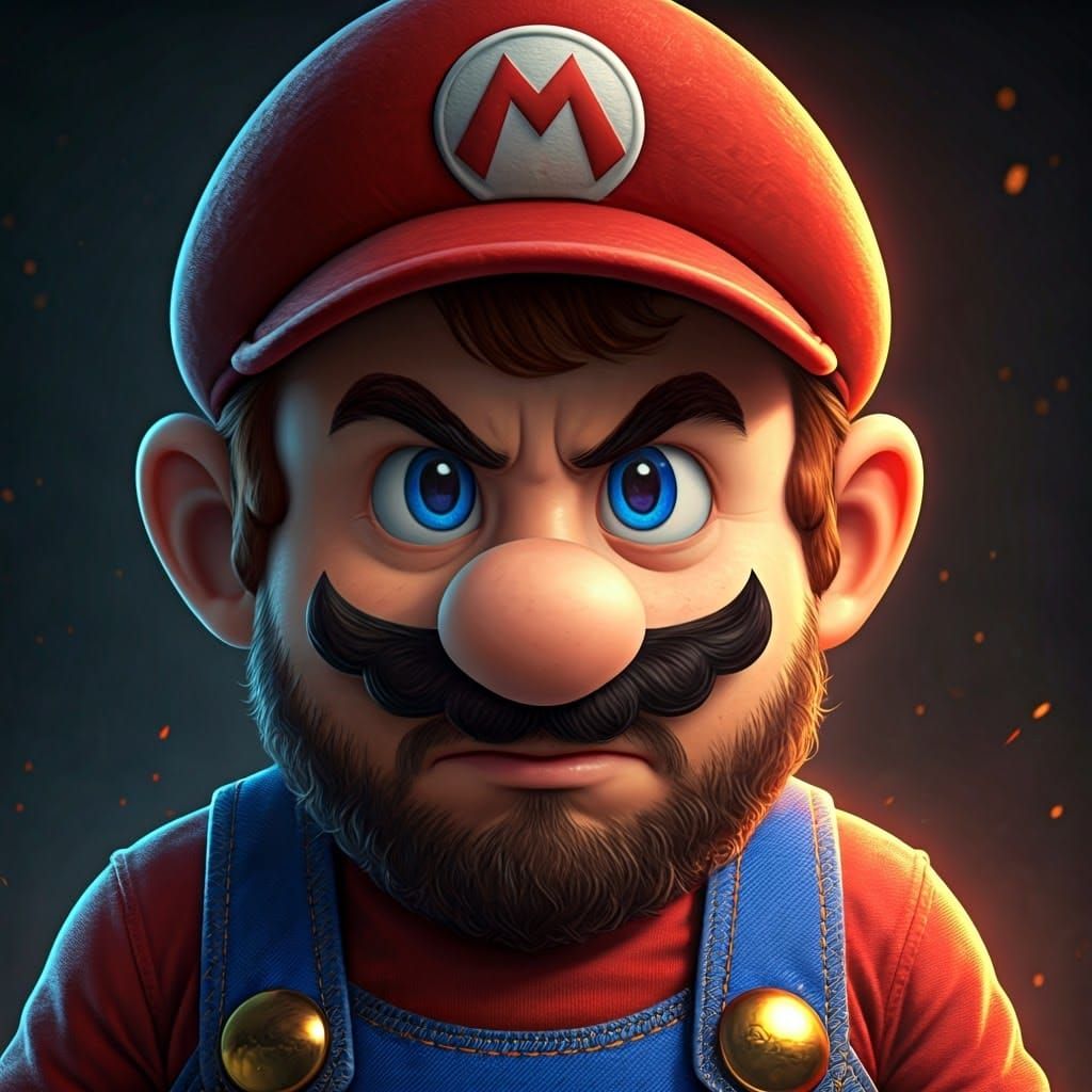 Hyperrealistic Mario vs Lord Zekk in Cinematic 8K Portrait