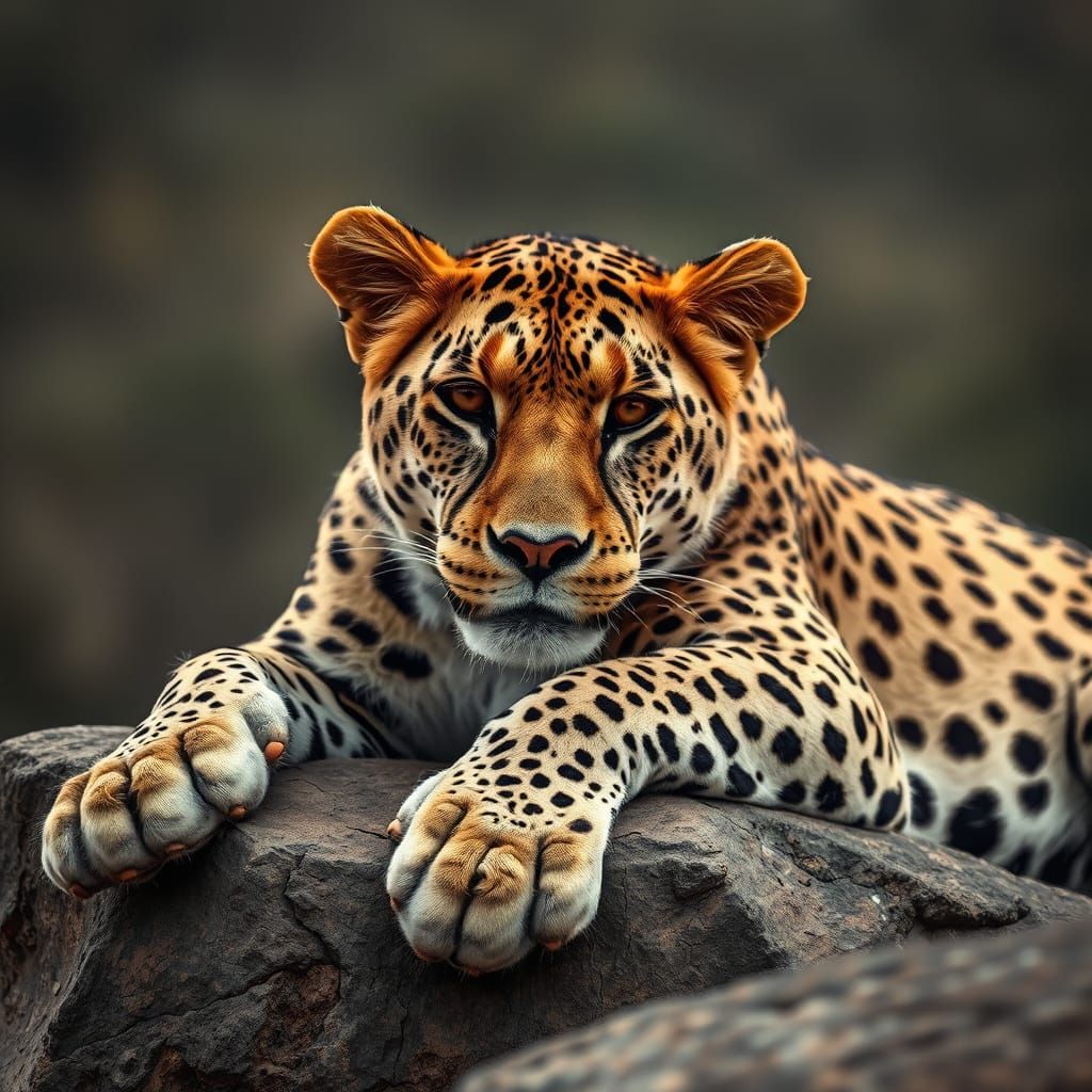 Regal Lion Basks in African Sunset