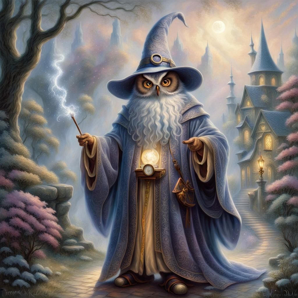 Wizard Owl in Ethereal Fantasy Style