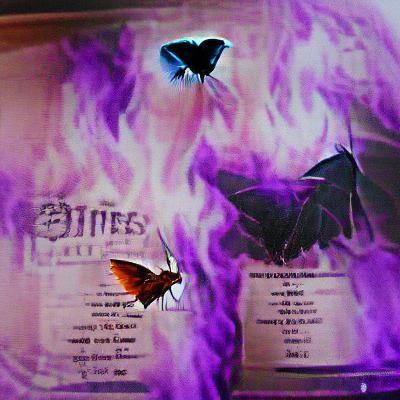 Flaming Lilac Moth with Vampire Bite