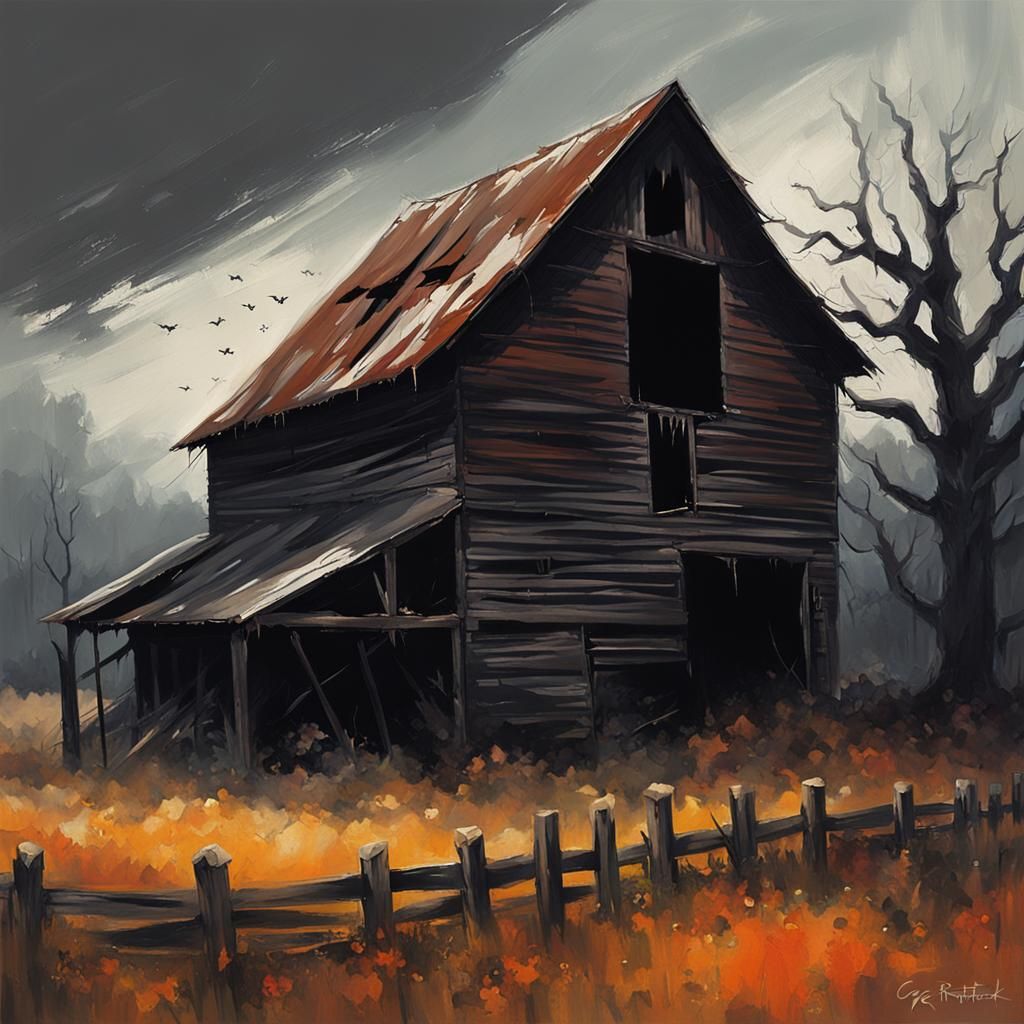 Sinister Old Barn in a Gothic Style