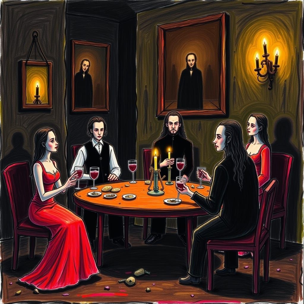 Extravagant 17th Century Vampire Party Portrait
