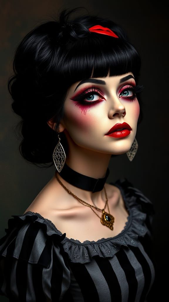 Portrait in Rocky Horror Addams Nightmare Style