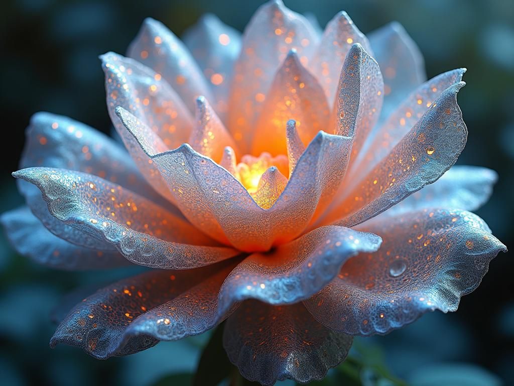 Iridescent Fractal Bloom in Art Deco Style