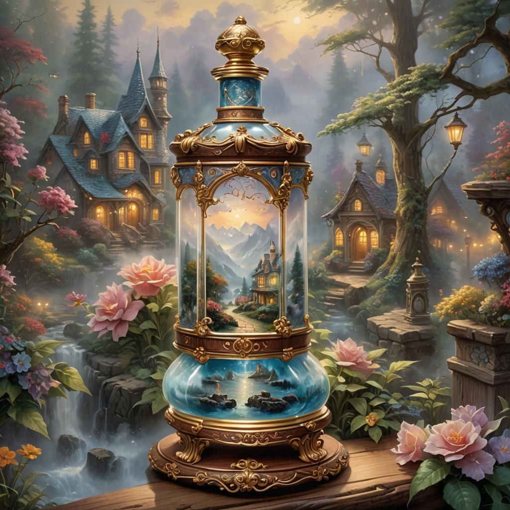 Ethereal Perfume Bottle Display in Fantasy Style