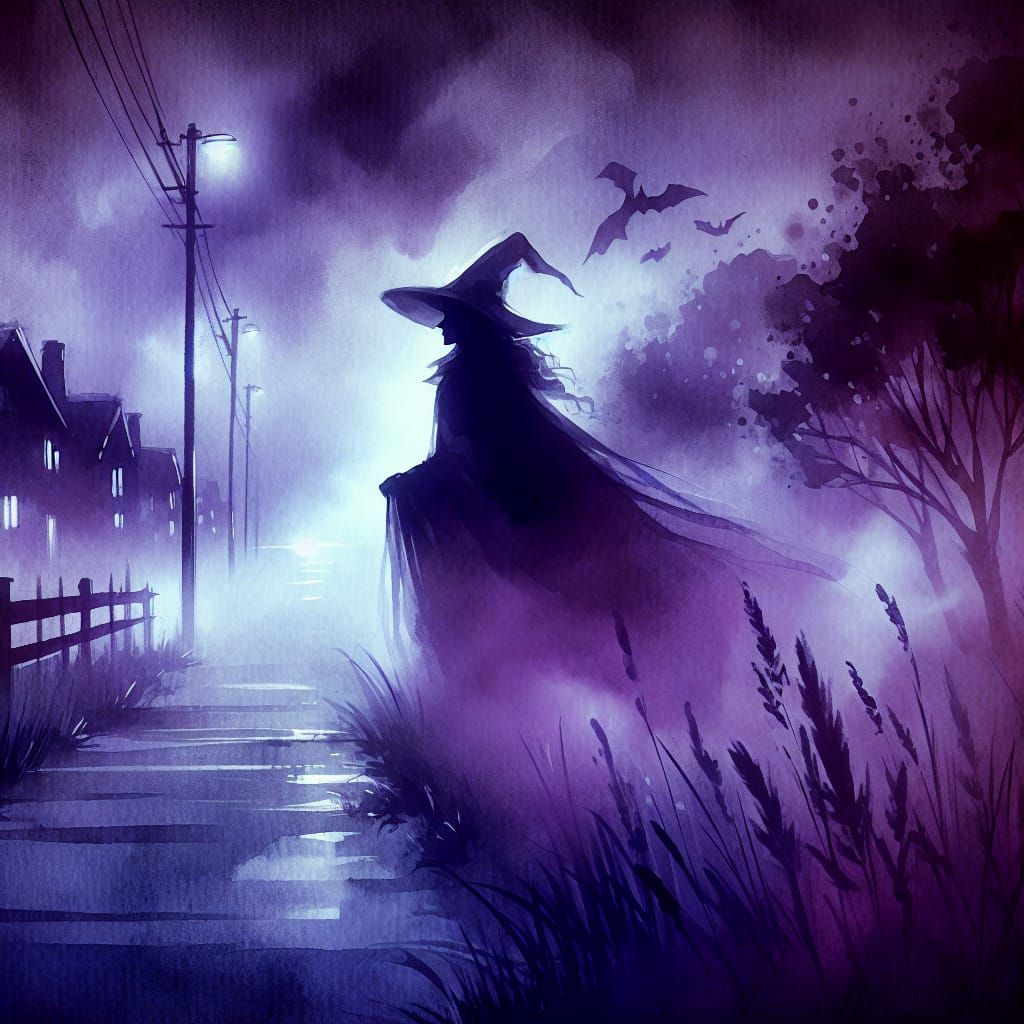 Mysterious Witch Moves into Twilight Suburban Street in Drea...