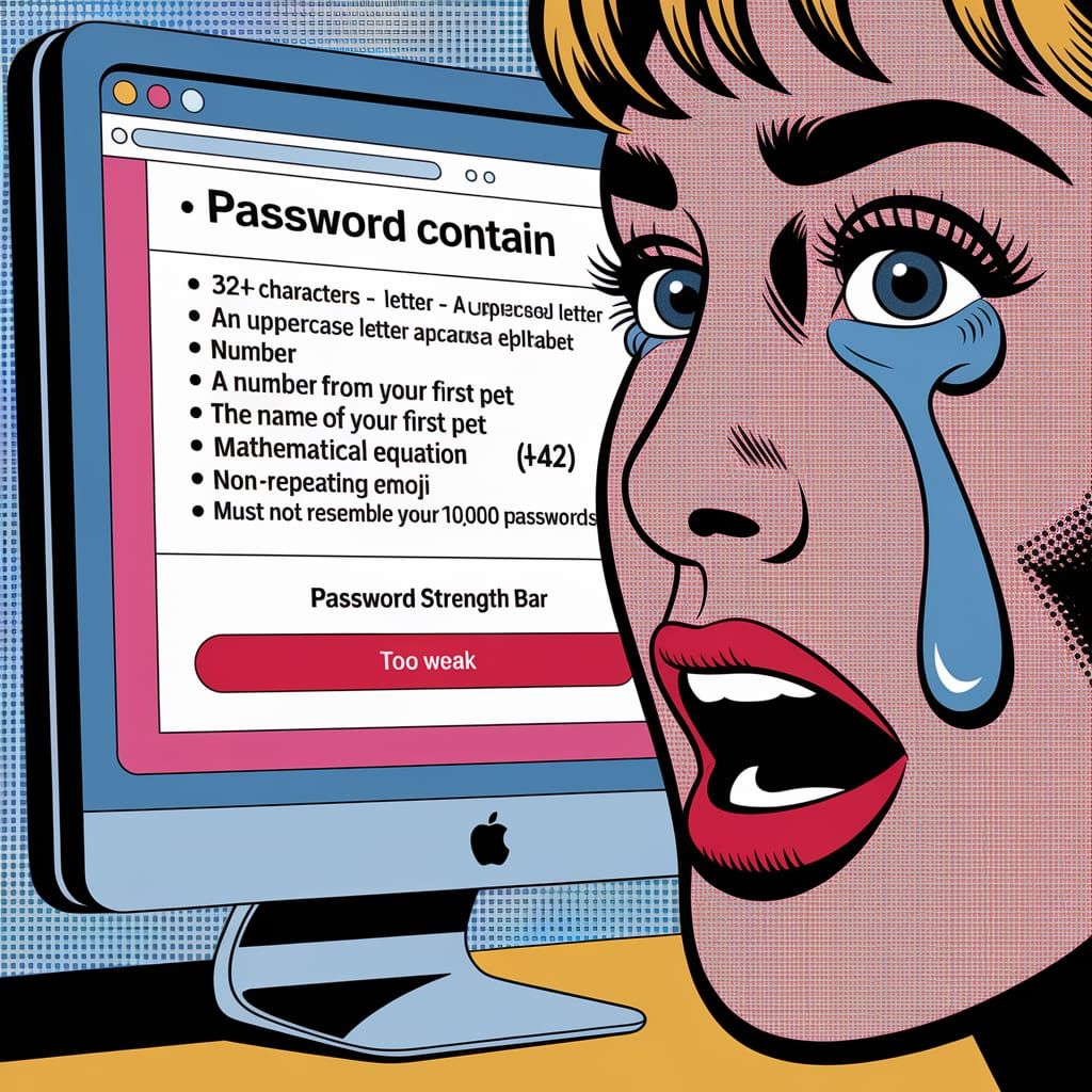Roy Lichtenstein Pop Art: Absurd Password Requirements Scree...