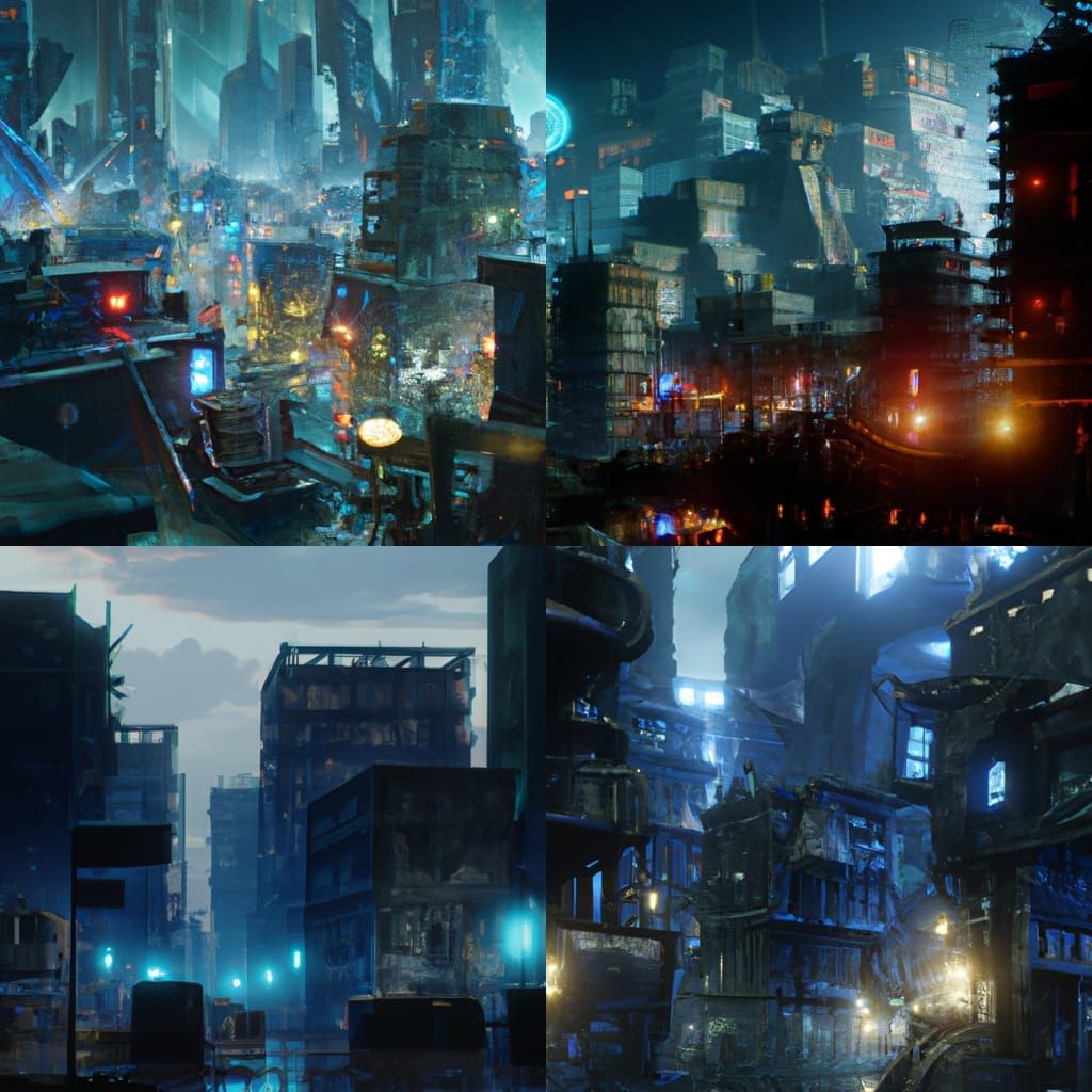 Terrifying Dark City in Post-Apocalyptic Horror