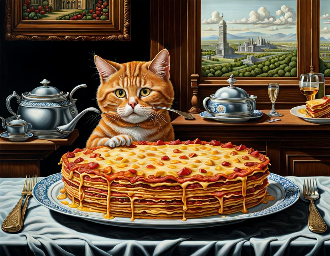 pizza cat, with giant pizza!