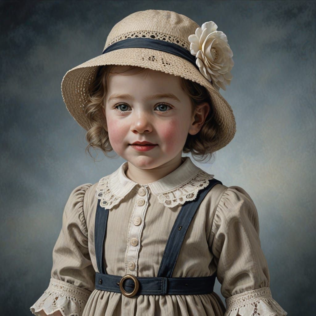 1914 Portrait of Young American Girl